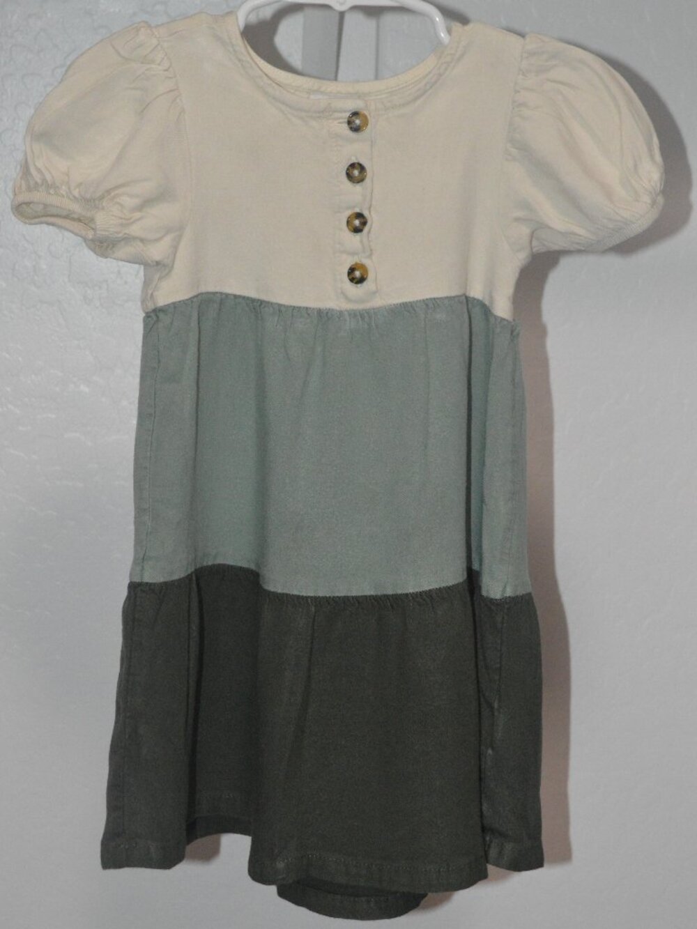 Wonder Nation girls' dress 3T green color block